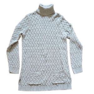 Jeanne Pierre Gray Ribbed Knit Sweater